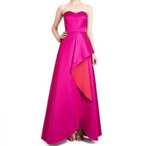 Badgley Mischka Strapless Double Face Evening Gown